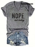 INAWLY Women’s Summer V-Neck Short Sleeve Casual T-Shirt With Letter Print Graphic Tees Women Tops - T-Shirts